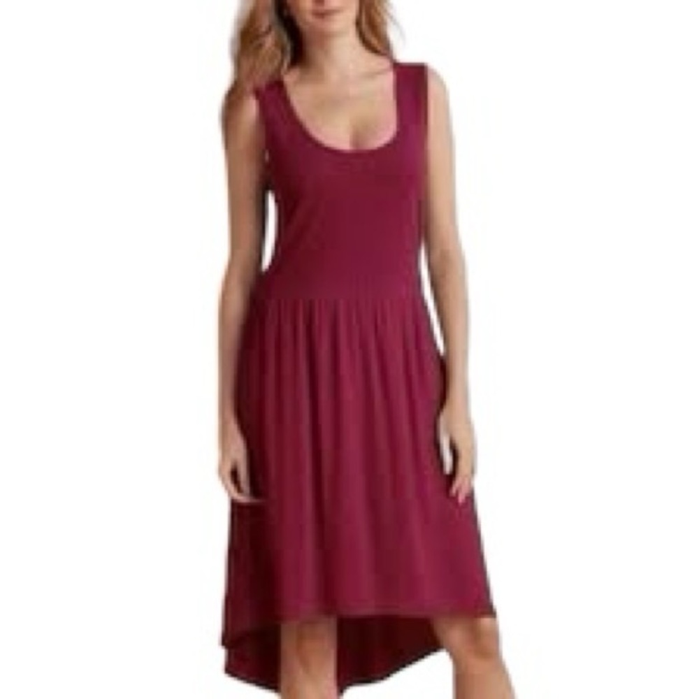 Soft Surroundings Rosemary Dress High Low Crisscross Back Fit & Flare